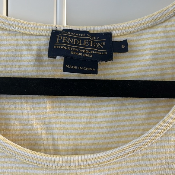 Pendleton Tank Top Sleeveless 100% Cotton Striped white cream Size S - Picture 3 of 8